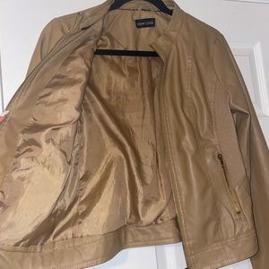 Beige Bomber Jacket